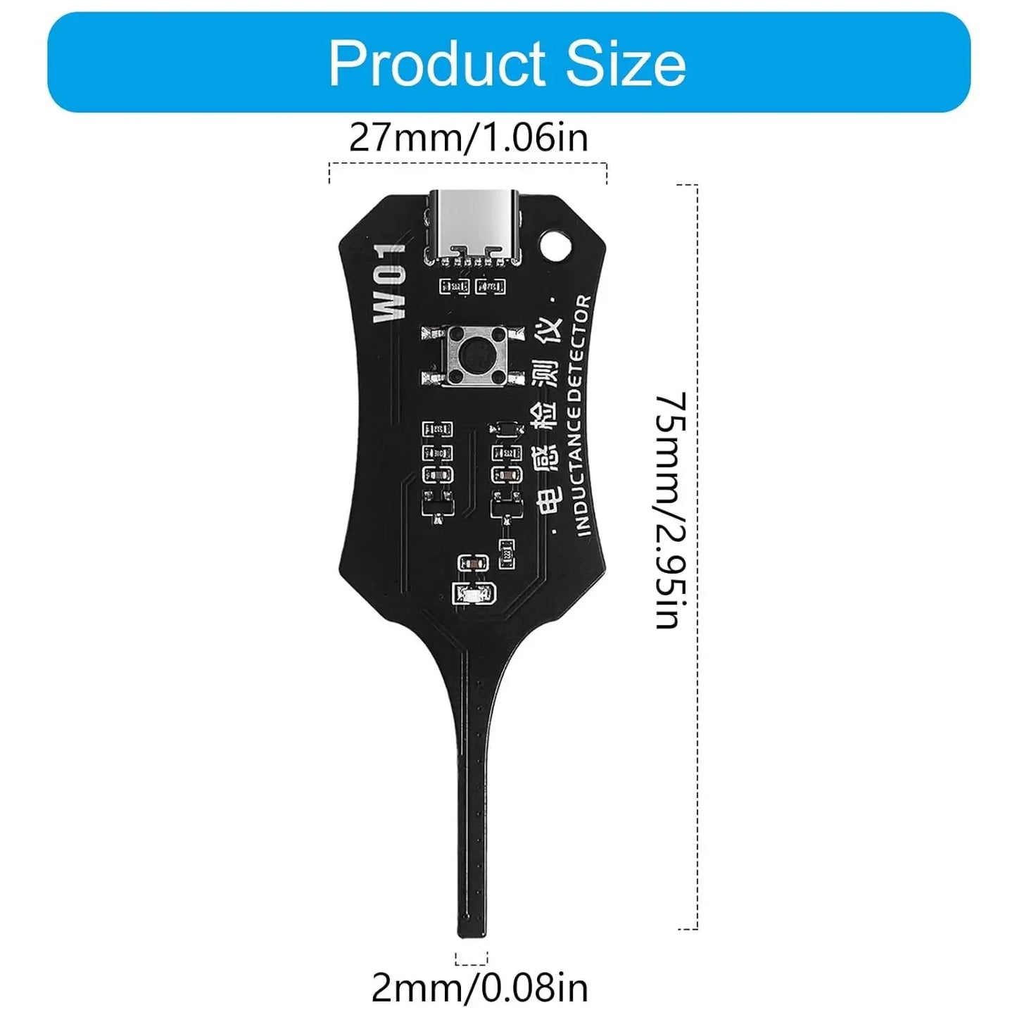 W01 Inductor Detector Tool Motherboard Coil Tester for phone motherboard Repair Electromagnetic Induction Quick Fault Check