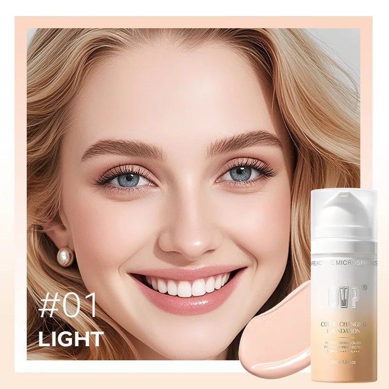 Color-Changing Sunscreen Foundation,Skin Tone Matching,All-Day Long-Lasting Wear,Perfect Base for Flawless Makeup