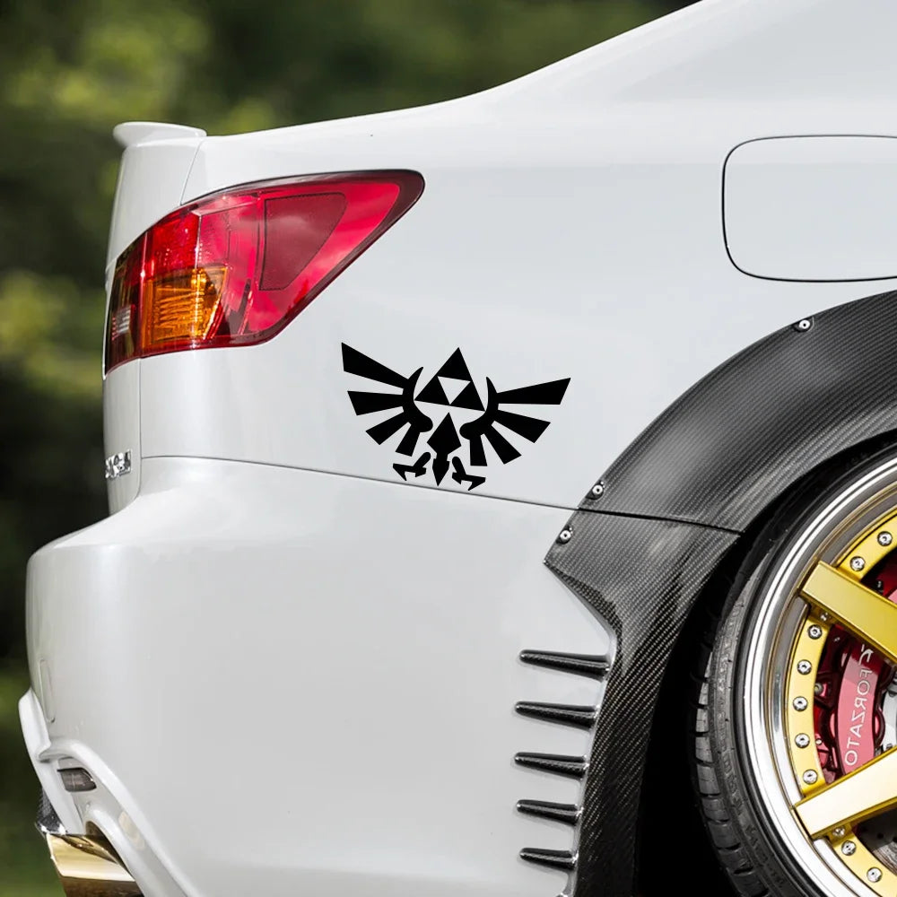 16x9.7cm Triforce Wings Car Stickers Vinyl Decal Auto Accessories For BMW Mini Volkswagen Audi Benz Tesla Golf Audi Fiat Ford