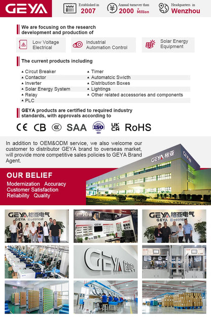 GEYA Din Rail Adjustable Over Voltage Under Voltage Protection Device 40A 63A 80A 220VAC Digital Display Voltage Protector