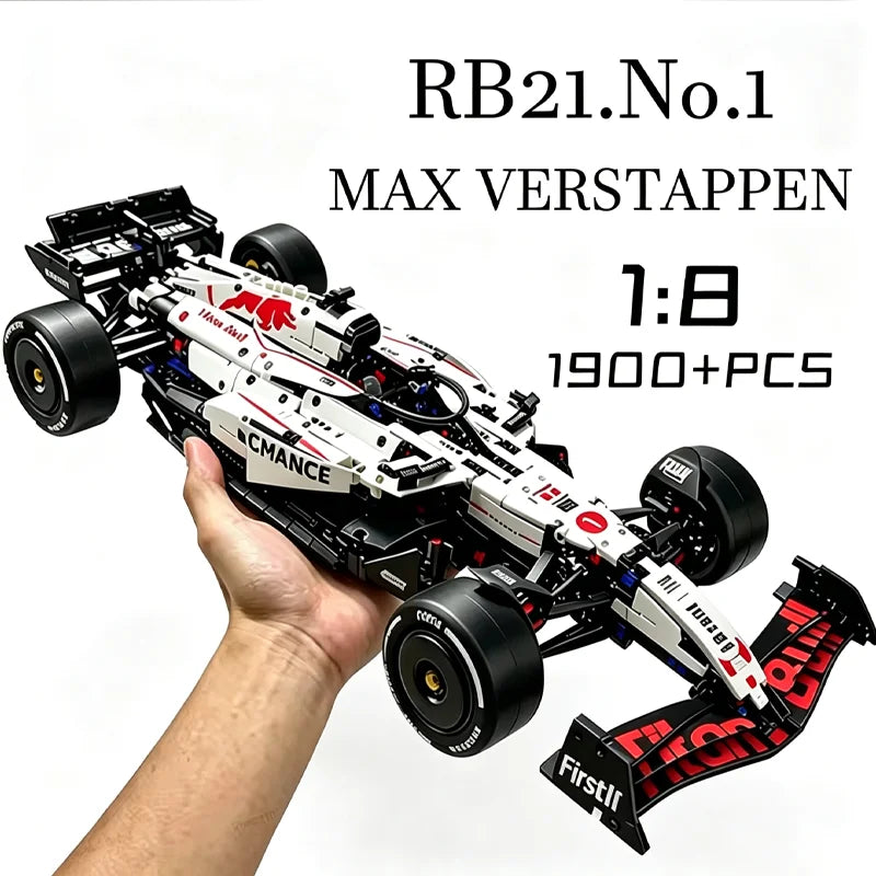 MK6025 NEW Technical Classic Performance 1900+Pcs RB21 White Sports Car Building Blocks MOC DIY Assembly Model Set Boys Toy Gift