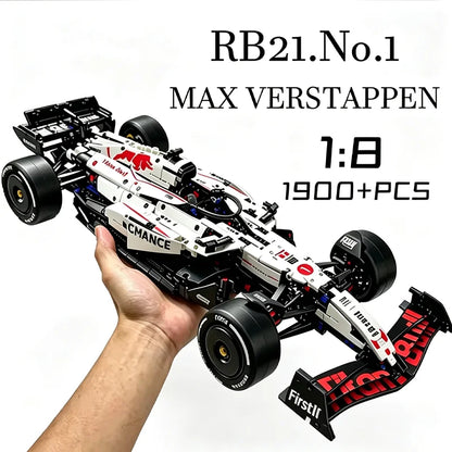 MK6025 NEW Technical Classic Performance 1900+Pcs RB21 White Sports Car Building Blocks MOC DIY Assembly Model Set Boys Toy Gift