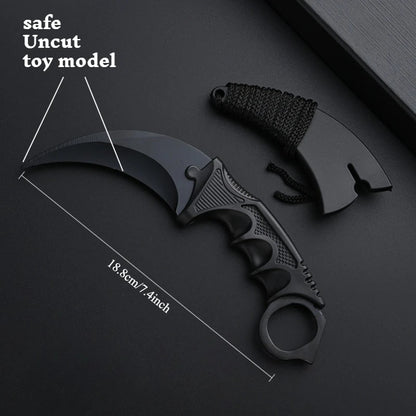 24styles Skin Karambit Precision Die Casting Stainless Steel Model Safety Outdoor Coaplay Claw Knives Collectible Game Toys Boys