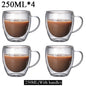 2-18PCS Double Wall High Borosilicate Glass Mug Heat Resistant Tea Milk Juice Coffee Water Cup Bar Drinkware Gift Creativity Set