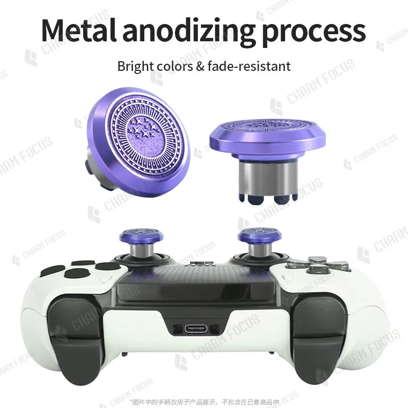 PS5 Edge Controller 6-in-1 Metal Thumb Rod Joystick Cover 2 Swap Rod 4 Metal Rear Paddle Trigger Button Replacement