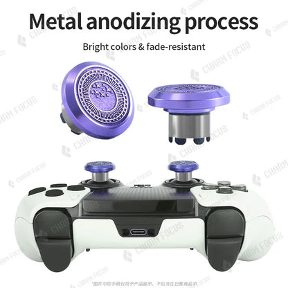 PS5 Edge Controller 6-in-1 Metal Thumb Rod Joystick Cover 2 Swap Rod 4 Metal Rear Paddle Trigger Button Replacement