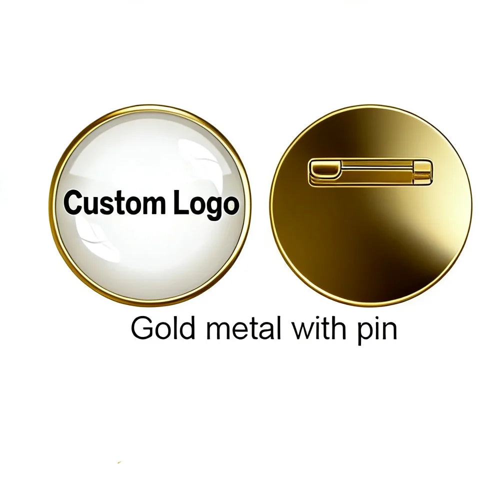 Shirley Custom 100pcs Metal Badges Lapel Pins Epoxy Resin Domed Printed Label Pins Name Alfileres Personalizados Para Cuello