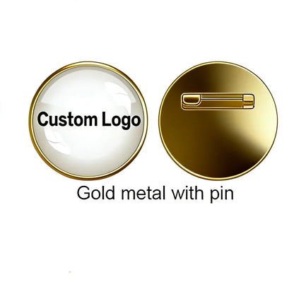 Shirley Custom 100pcs Metal Badges Lapel Pins Epoxy Resin Domed Printed Label Pins Name Alfileres Personalizados Para Cuello