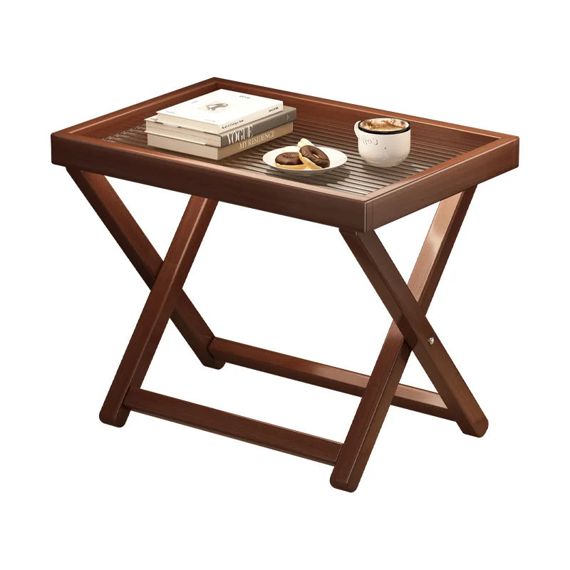 Space-Saving Foldable End Table: Minimalist Corner & Couch Side Table with Shelf – Perfect for Living Room, Balcony or Bedside