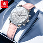 OLEVS 3669 Original Chronograph Quartz Wristwatch for Lady Calendar Waterproof Steel Strap Elegant Dress Women's Watches