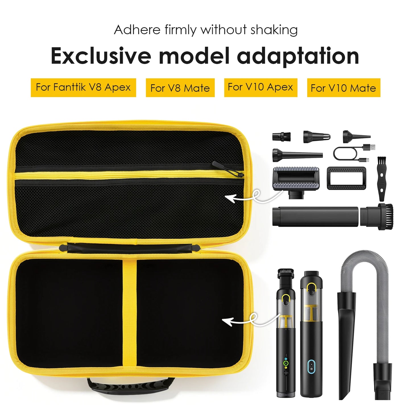 Car Vacuum Hard Case For Fanttik V8 V10 Apex Mate Bag Storage Organizer Cleaner EVA Shockproof Waterproof Protective Travel Trun