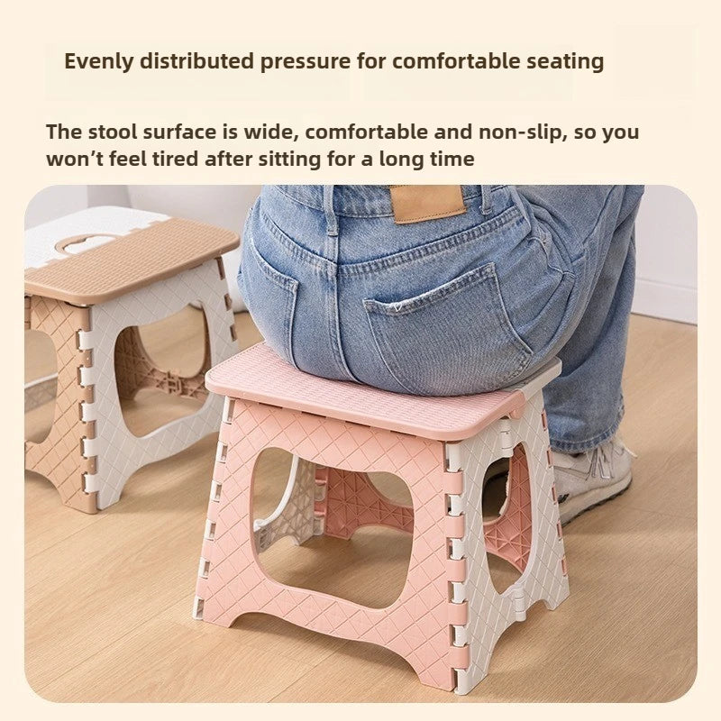 Portable Thick Plastic Folding Stool Outdoor Camping Home Use Fishing Travel Lightweight Children's Reading Chair Bathroom Chair