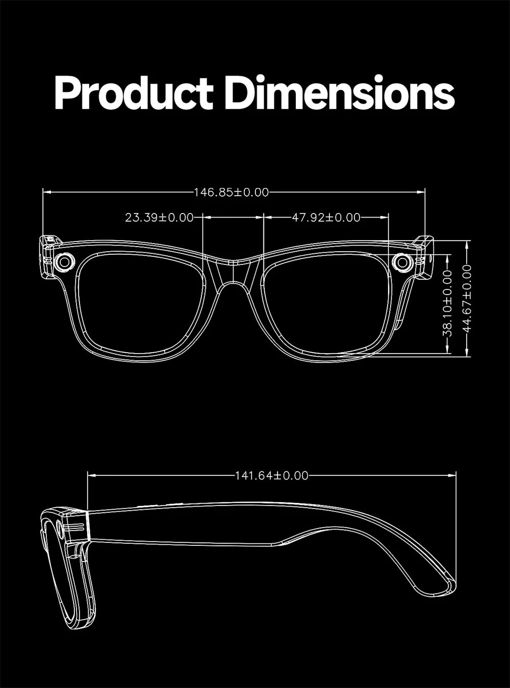 Smart Glasses With 800W Intelligent Translation Al Voice Wake-up Intelligent Q&A Interaction Call Noise Reduction EIS Anti Shake