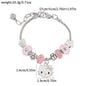 Sanrio Hello Kitty Alloy Pendant Necklace Bracelet Set Adjustable Cute Cartoon Anime Jewelry Gift for Women