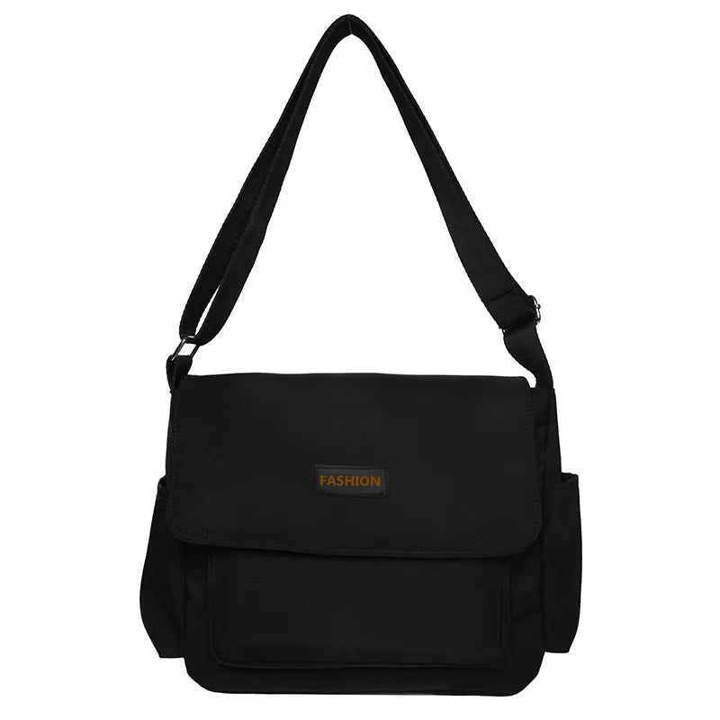 Women's School Messenger Bags for Teen Girls Shoulder Bag Ladies Designer Handbags Large Capacity Solid Canvas Crossbody Bags