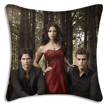 Hot American TV series Vampire Diaries Pillow Covers Sofa Decorative Home Double-sided Printing Short Plush Cute Cushion Cover
