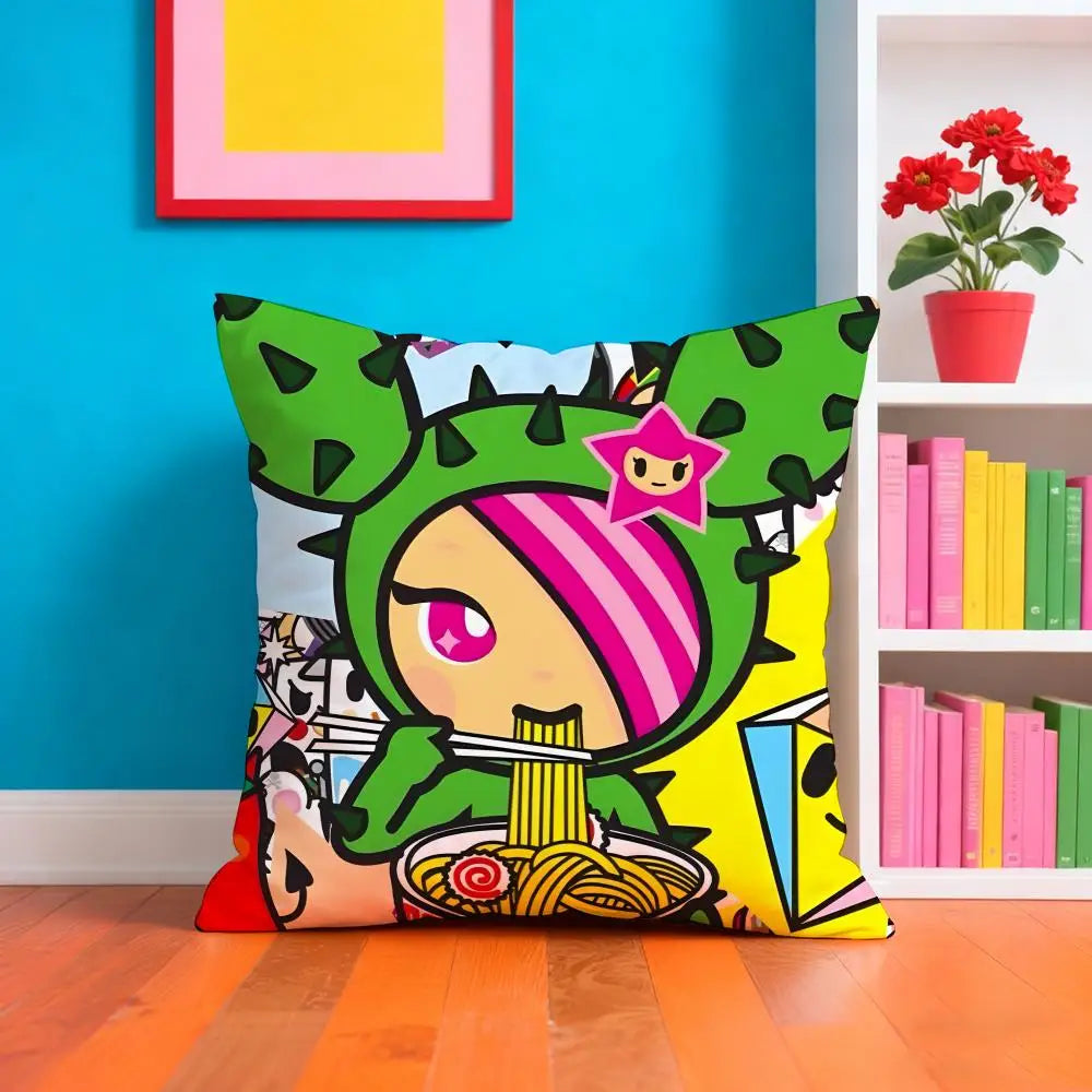 T-tokidoki Anime Pillow Case Pillow Case Plush Fabric Soft Double Sided Print Home Sofa High Quality Cushion