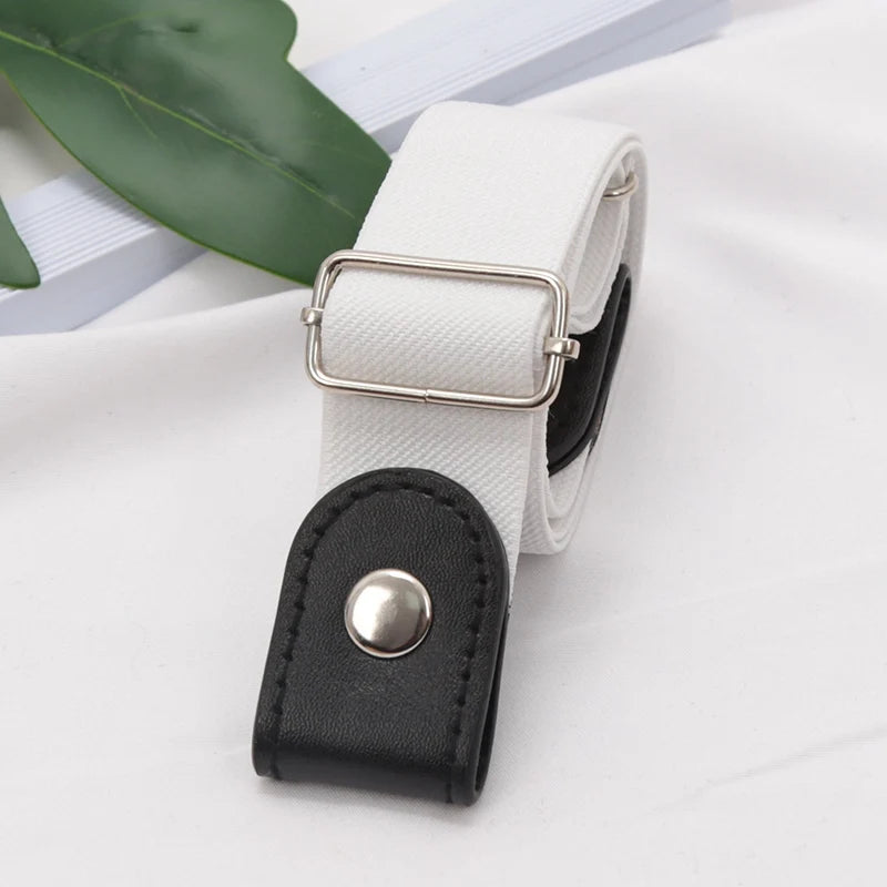 New Adjustable Belts for Women Buckle-Free Waist Jeans Pants No Buckle Stretch Elastic Waist Men Canvas Belt Lazy Invisible Belt