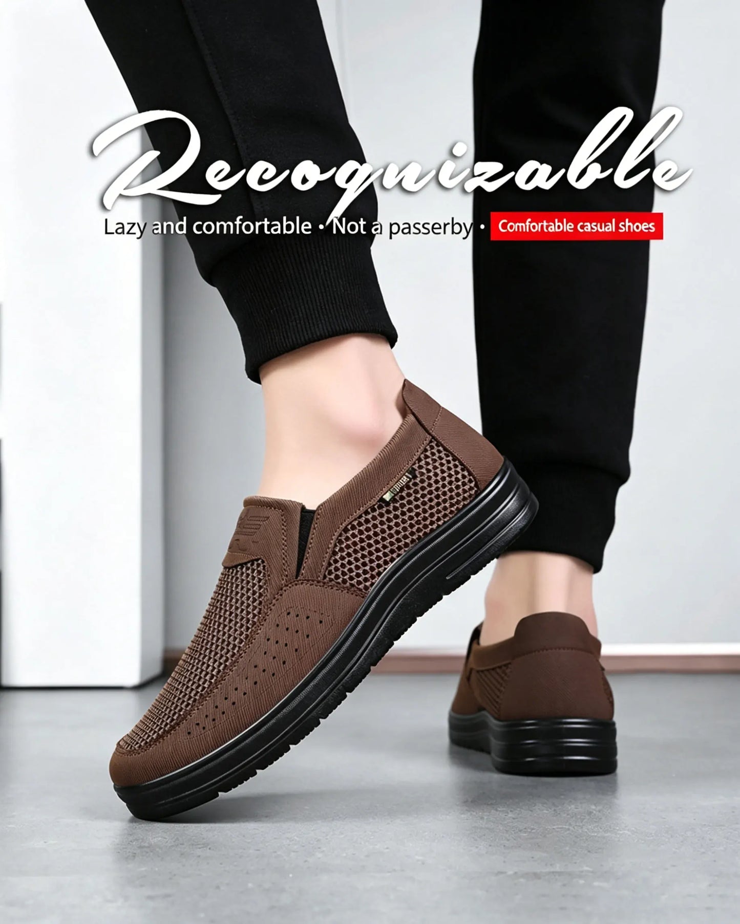 Men Slip On Casual Shoes Mesh Breathable Lightweight Low Cut Cloth Loafers Comfortable Soft Sole Walking Grandpa Shoes Summer
