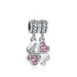 2025 Hot selling 925 Silver Pink Bird Moon Pendant Suitable for European Bracelets DIY Accessories Women's Charm Jewelry Gifts