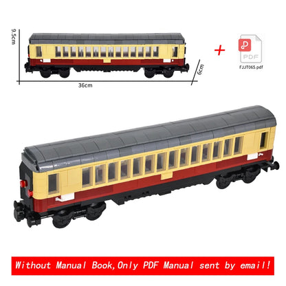Vintage Dual Cab Train MOC Blocks, Detailed Retro Railway Locomotive, Educational DIY Toy for Train Fans, No Paper Manual