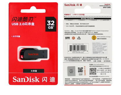 SanDisk USB Flash Drive 128GB 16GB 32GB 64GB Original HIgh Speed Pen Drive Flash Memory Stick USB2.0 U disk for PC USB Pendrive