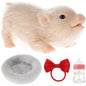 6inch Silicone Pig Doll Toy Cute Miniature Silicone Pig Reborn Realistic Pig Toy Interesting Full Silicone Piglet Doll Toy Set