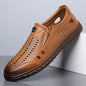 Men's Summer Hollow Slip-on Clogs, Breathable Anti-slip Soft Sole Footwear for Business Casual Outdoor-HT2275