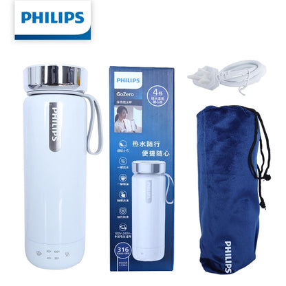 Philips GoZero Electric Heating Cup AWP2799 4-Speed Temperature Settings 12H Thermos Fast Boil Ideal for Travel Office Home
