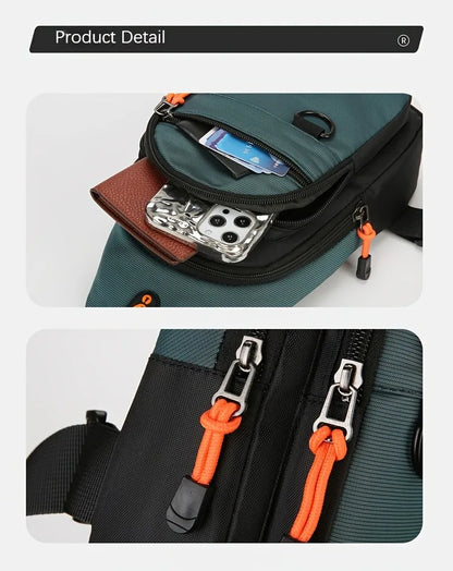 Men's leisure outdoor hiking bike shoulder bag, waterproof sports crossbody bag, travel backpack, men's chest bag, shoulder bag