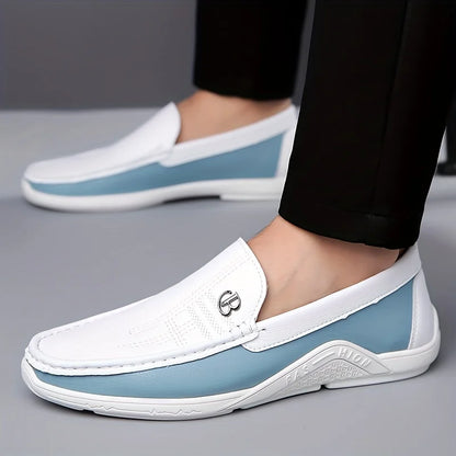 Men's Summer Hollow Out Slip-On Loafers Breathable Soft Sole Anti-Slip Wear-Resistant Casual Shoes-6601