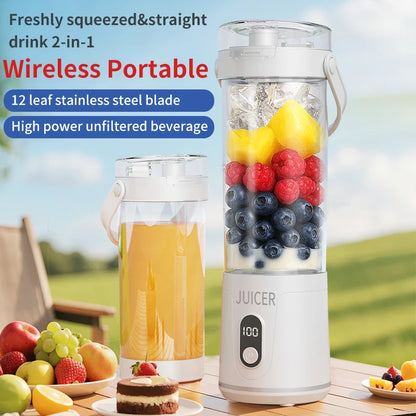 Portable Mini Blender Electric Fruit Juicer Smoothie Orange Fresh Juice Blender Multifunction Rechargeable Portable Juicer Mixer