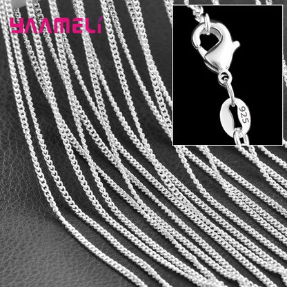 Authentic 5PCS Solid 925 Sterling Silver Jewelry Chains Necklace with Lobster Clasps fit Men Women Pendant 18 Designs 16-30 Inch