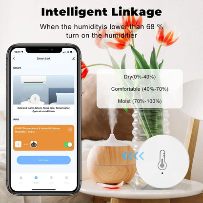 Tuya Zigbee Temperature and Humidity Sensor Intelligent Home Hygrometer work with Smart Life Alexa Google Assistant