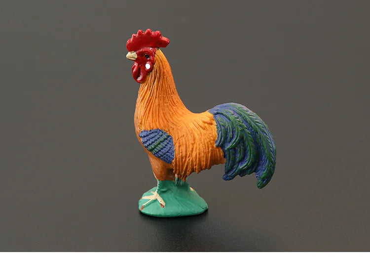 Solid simulation animal model domestic chicken rooster hen chick ornaments home decoration crafts