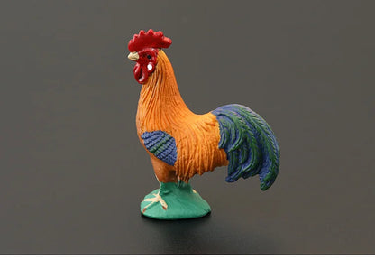 Solid simulation animal model domestic chicken rooster hen chick ornaments home decoration crafts
