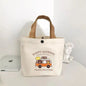 Little Bear Canvas Bag, Female Printed Versatile, Student Portable, Office Handbag, Bento Bag, Handbag, Sail Bag