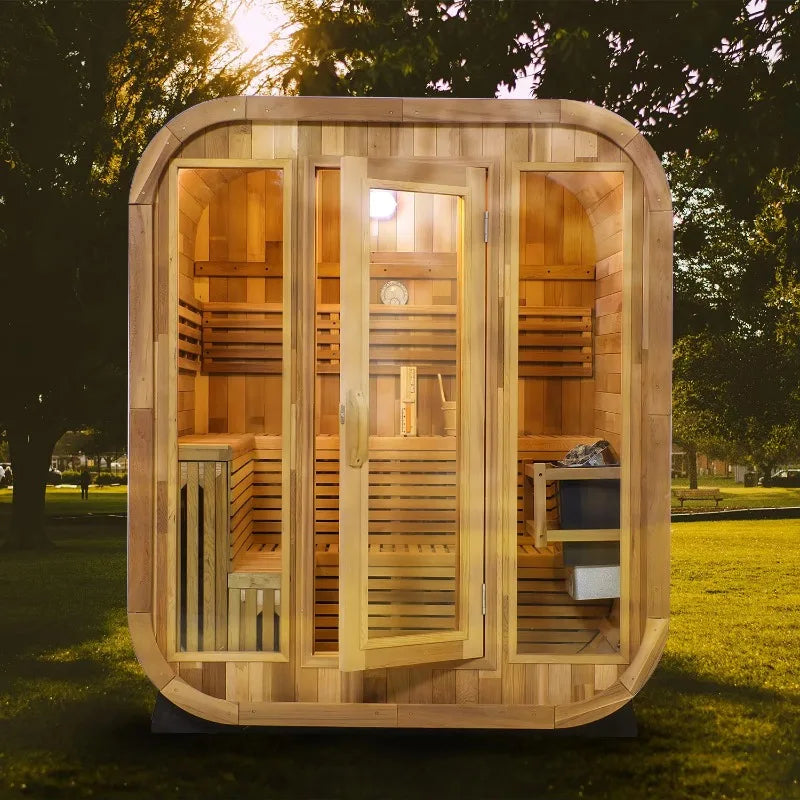 High Efficiency Insulated Outdoor Steam Sauna Stress Relief Muscle Relaxation Sauna in Stocks Customized