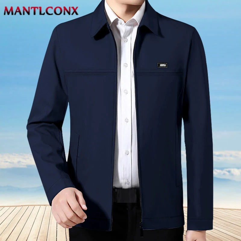 Spring Autumn Men's Jacket Thin Casual Business Jacket Men Office Dress Coat Man Social Jackets for Men Outerwear Black M-XXXL