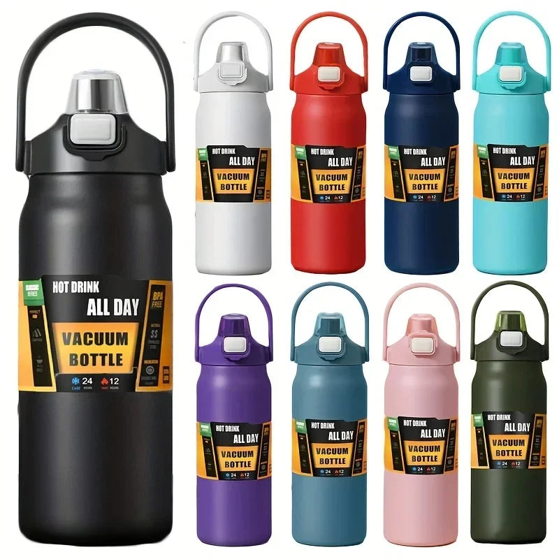 1.5L Large Capacity Stainless Steel Thermos Bottle, Portable Vacuum Insulated Water Tumbler