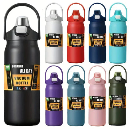 1.5L Large Capacity Stainless Steel Thermos Bottle, Portable Vacuum Insulated Water Tumbler