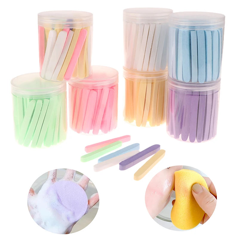 50pcs Compressed Face Wash Wash Face Sponge Clean Face Disposable Powder Puff Face Cleansing Cotton Pad Cleansing Beauty Strip