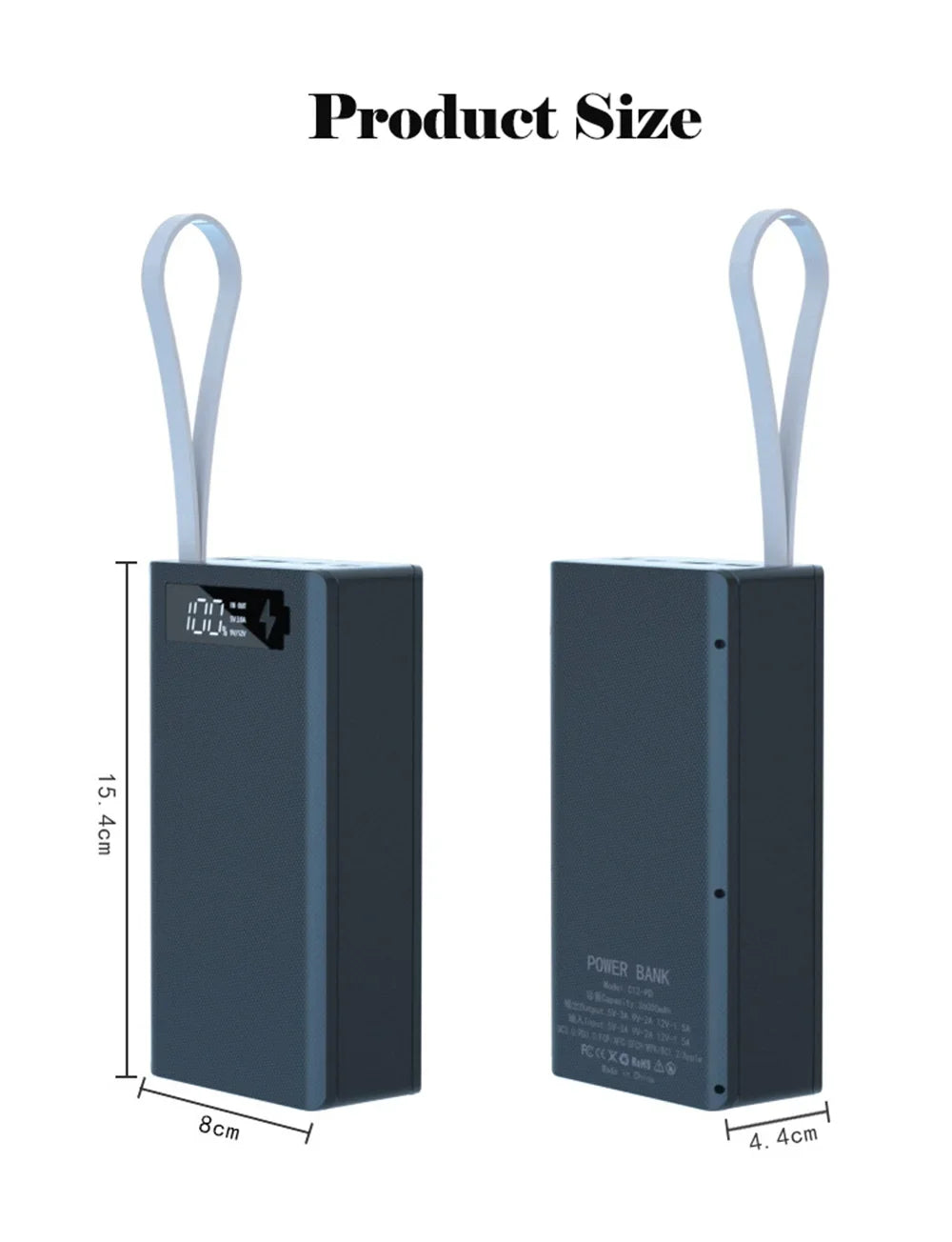 C12 18650 Battery Power Bank Case Charger Box Holder Dual USB LCD Display Support Quick Wireless Charger Battery Shell Storage