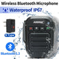 ABBREE Wireless Mic Bluetooth PTT Handsfree Speaker Microphone for Baofeng UV-5R UV-21 BF-888S Quansheng UV-K5(8) UV-5R Plus