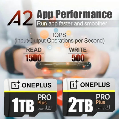 OnePlus 2TB High-Speed V30 A2 4K SD Card 512GB 256GB Memory Card 1TB Micro TF SD Adapter for Smart phone/Tablet/PC Cross-Use