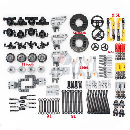 MOC Bricks Technical Accessories Gear Pin Axle Link Turntable Linear Actuator Compatible All Brands High-Tech Building Block Toy