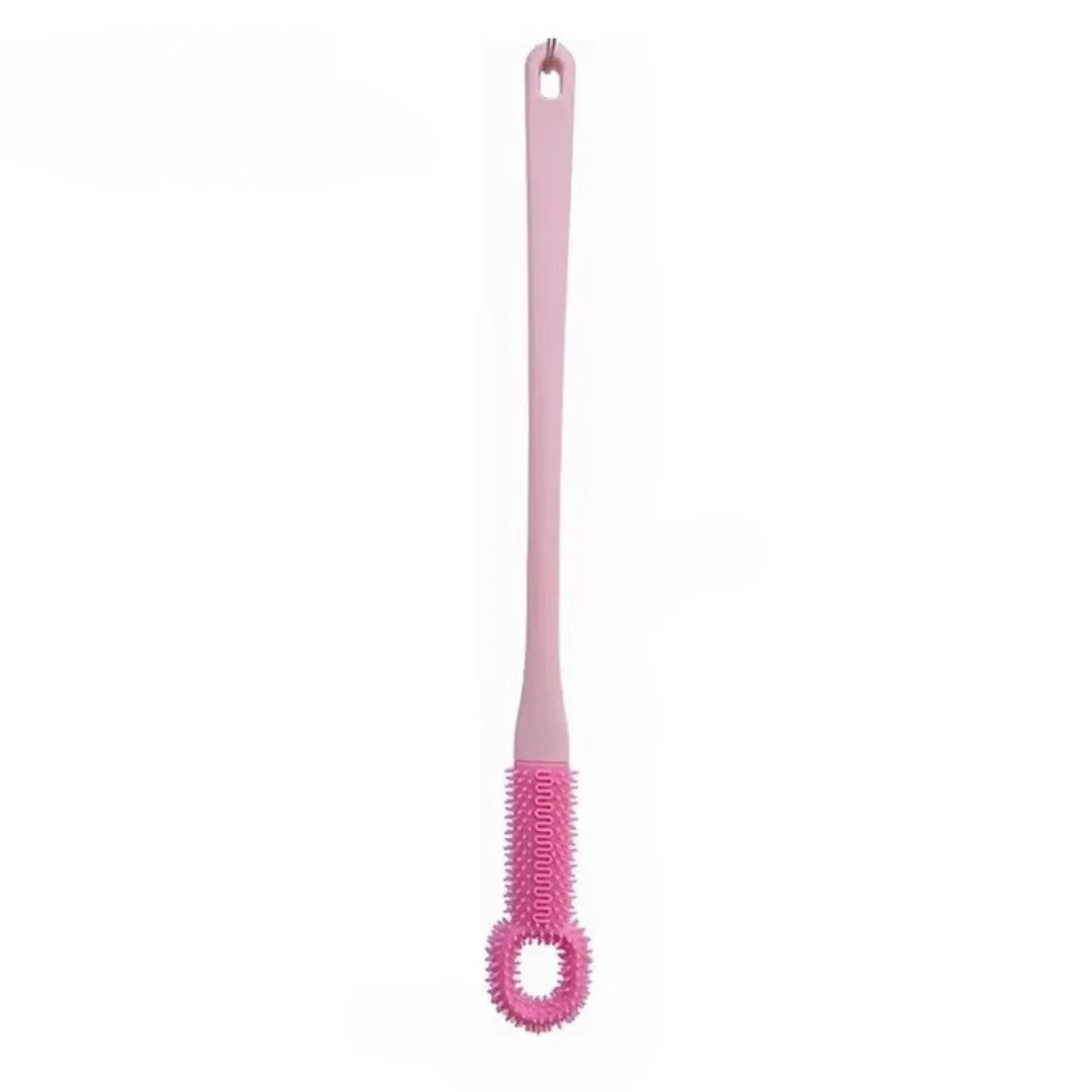 1pc Comfort Silicone Brush Long Handle Hand Brush Long Haired Toe Seam Soft Rubber Toe Gap Brush Daily Shower Foot Care Tools