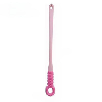 1pc Comfort Silicone Brush Long Handle Hand Brush Long Haired Toe Seam Soft Rubber Toe Gap Brush Daily Shower Foot Care Tools