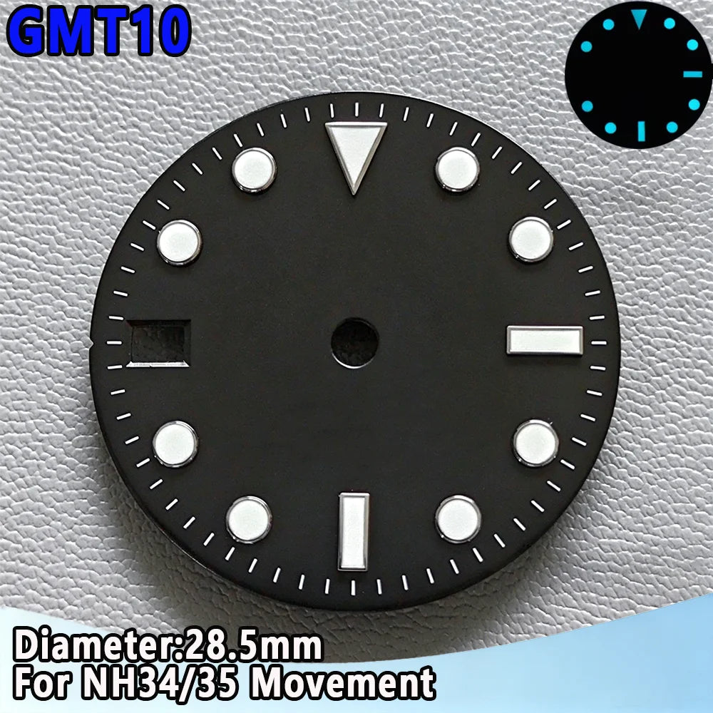 28.5mm NH35 Watch Dial Luminous Dials Single Calendar Dial Suitable For NH35 Movement Can Support DIY Dial Customization Logo