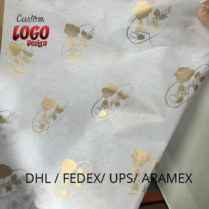 500Pcs/Lot Eco Friendly Color Tissue Paper Custom Logo Branded For Clothing T Shirt Gift Wrapping Packagingr